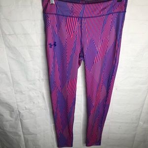 UNDER ARMOUR GIRLS MULTI-COLOR FITTED Heat Gear Full Length Leggings YLG Large